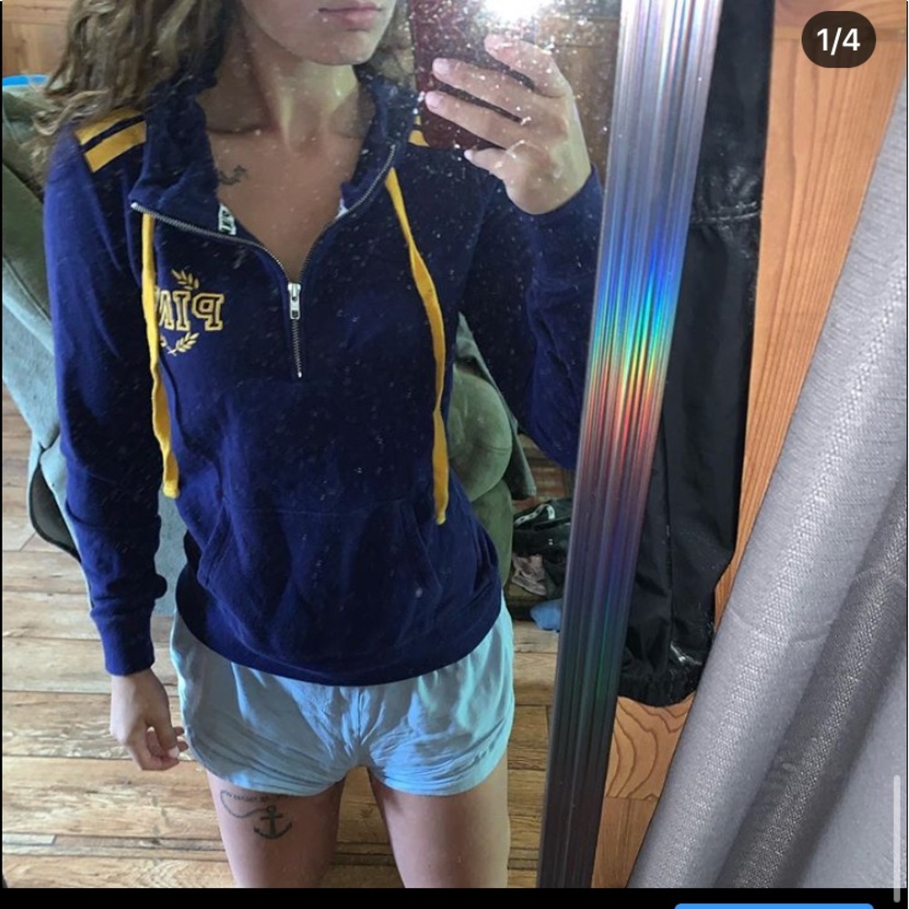 Basically brand new PINK quarter zip sweatshirt
